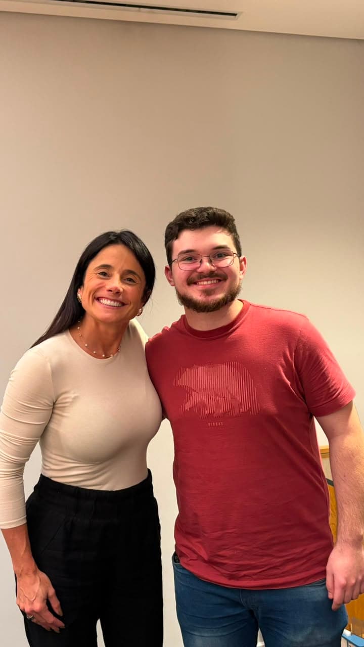 Eduardo Dallabella com Juliana Roldan no BTG